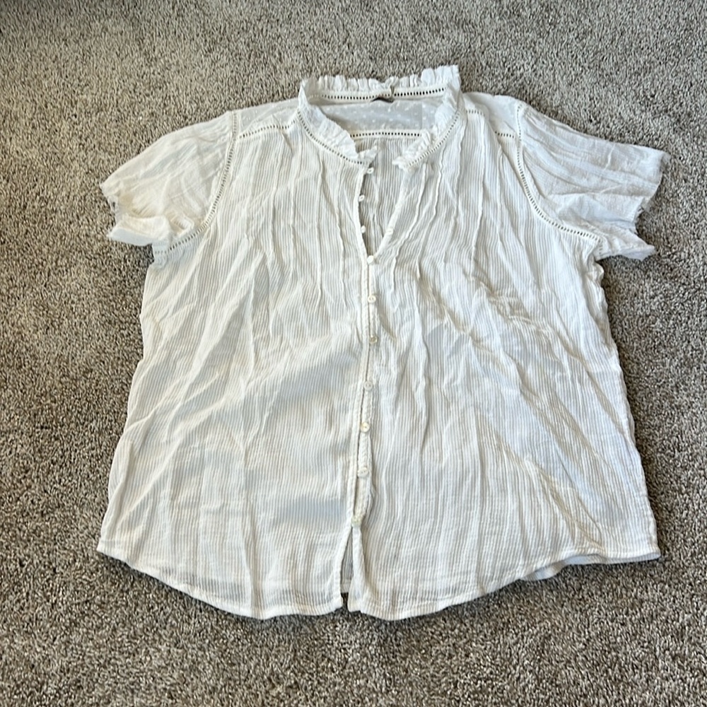 Faherty Gauzy Organic Cotton button blouse XXL